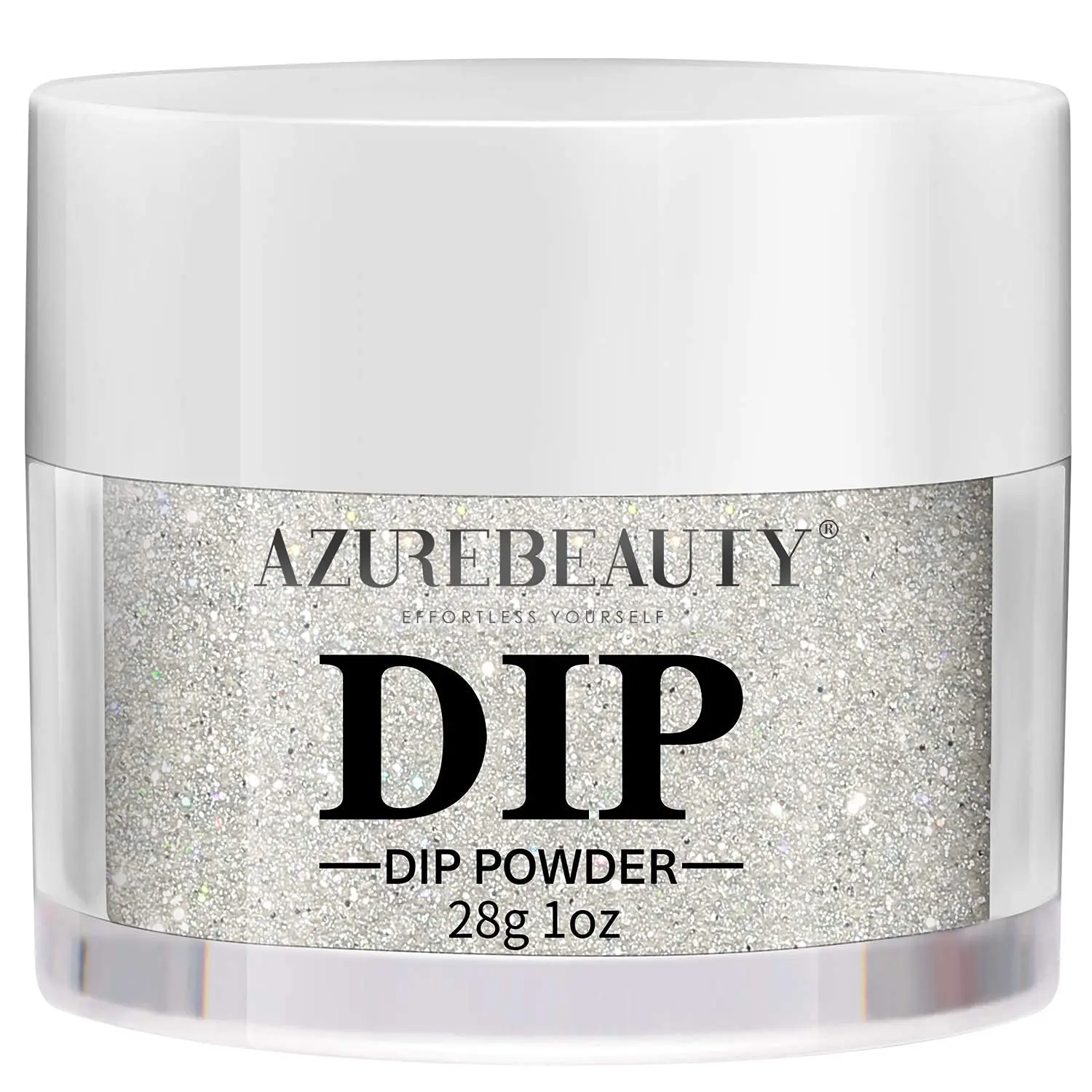AZUREBEAUTY Silver Glitter Dip Powder Polish - Formaldehyde-Free, Odor-Free Formula for Salon-Quality Nail Art, Long-Lasting Shine, No Lamp Curing, Unisex Adults Single Item, 1 oz/28g, 24-Month Shelf Life, Nail Care