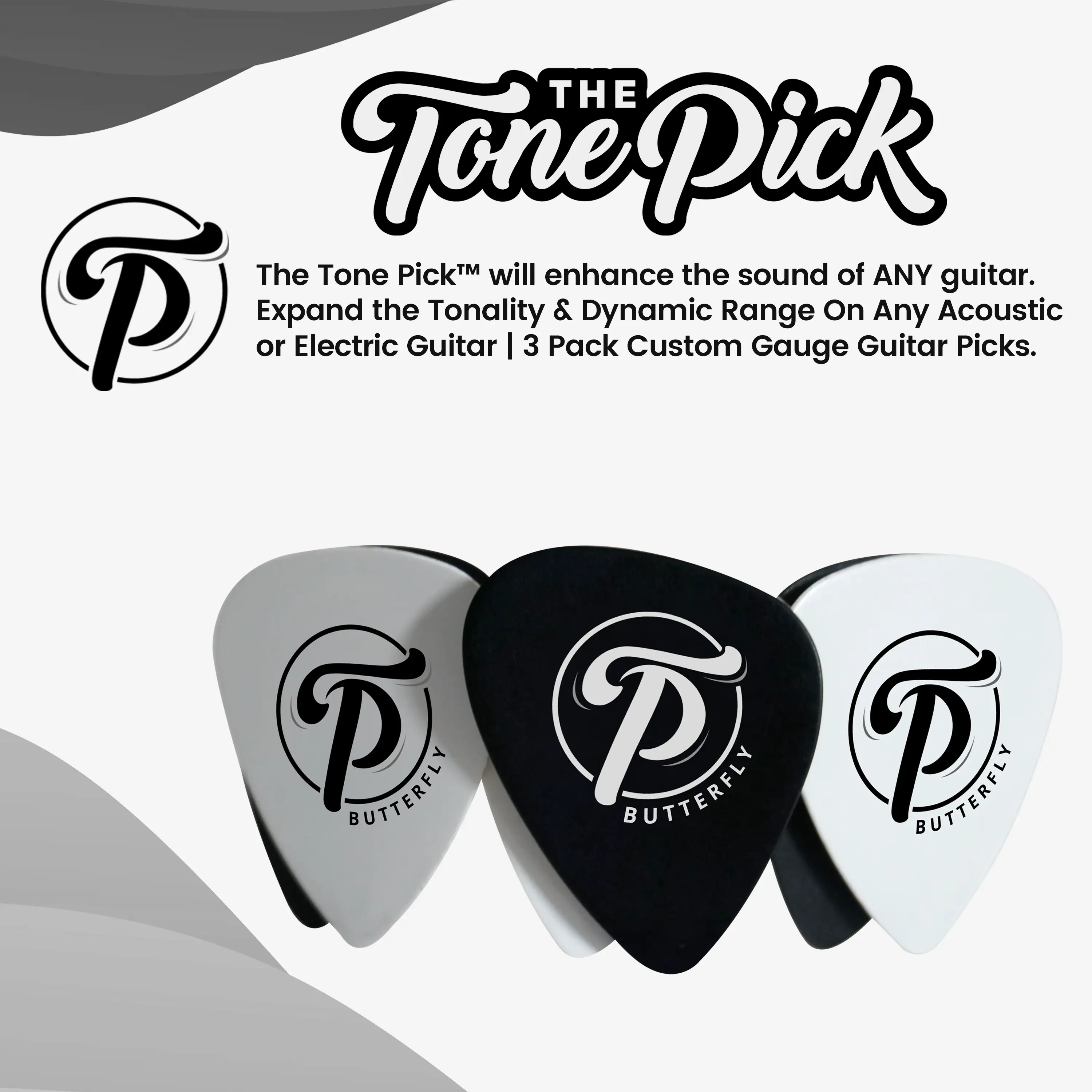 The Butterfly Tone Picks will make your 6-String Guitar sound like a 12-String Guitar