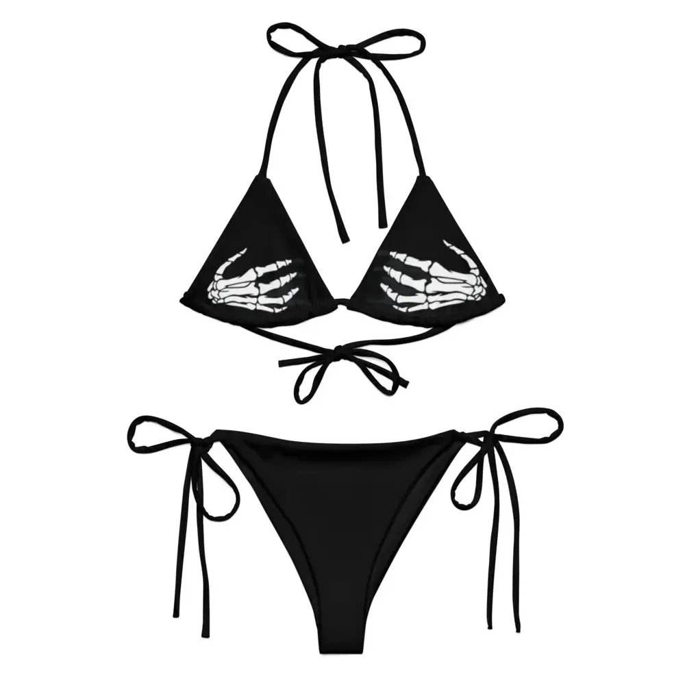 Women's Ethereal Embrace 2-Piece String Bikini Set, Recycled Polyester, Removable Padding, All-Over Print (Sports & Outdoor Swimwear), Xxs