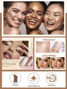 Lakerain Liquid Highlight Blush Contour, Liquid Blush Combo Set of 2, Multiple Shade Options, Natural Matte Face Blush Bronzer, Natural Glow Liquid Illuminator for Face and Body