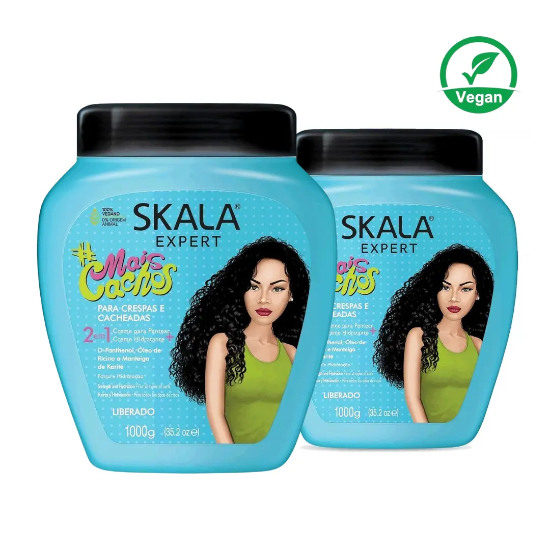 2x SKALA 2 in 1 for Curly Hair Treatment Hair growth strength repair  volume Hydrate Conditioner Shampoo Haircare Cleanser Moisture Shea Moisturize Hydrating Cream