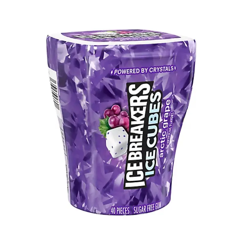 Ice Breakers Cubes Arctic Grape Sugar Free Chewing Gum - Fat Free, Sugarless Chewing & Bubble Gum, Fresh Breath Snack, 40 Pieces, Flavor, Food And Snacks
