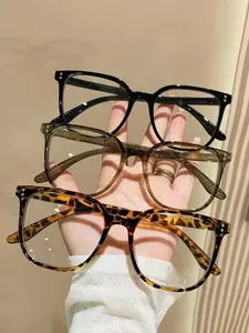 Fashion Square Frame Eyeglasses, Stylish Square Frames, Leopard Pattern Eyeglasses, Anti-blue Light Eyeglasses for Women & Men, Fashion Eyeglasses for Work, Daily Clothing Decor, Perfect for Student Daily Use