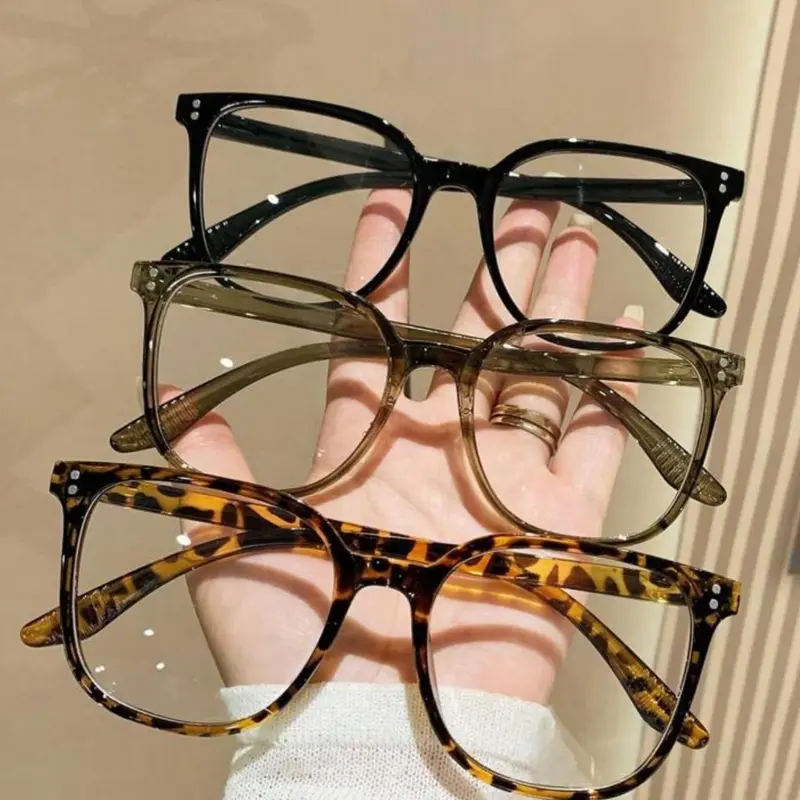 Fashion Square Frame Eyeglasses, Stylish Square Frames, Leopard Pattern Eyeglasses, Anti-blue Light Eyeglasses for Women & Men, Fashion Eyeglasses for Work, Daily Clothing Decor, Perfect for Student Daily Use, Fashionable Frames, Trendy Casual Eyeglasses