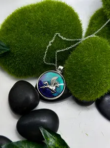 Handmade Pegasus Resin Pendant Necklace