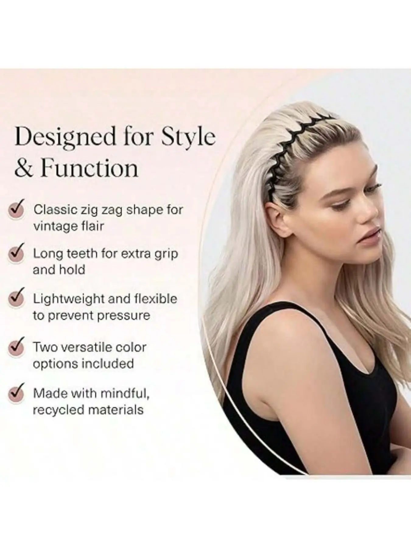 Neutral Black & Cream Braided Headband Set Amazon.com : YISSION 4 Pack Knotted Headbands for Women  main image 3