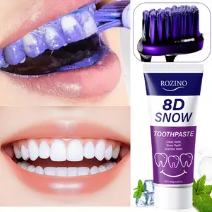 ROZINO 8D Snow Toothpaste - Long Lasting Fresh Breath & Deep Clean Oral Care for Daily Use - 5oz Tube