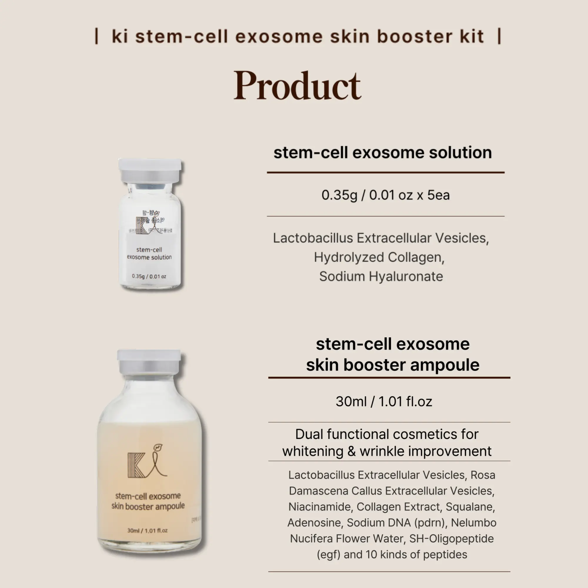 Buy 5 Get 1 Free】KI Stem-Cell Exosome Booster Kit 6-in-1 Value Set -