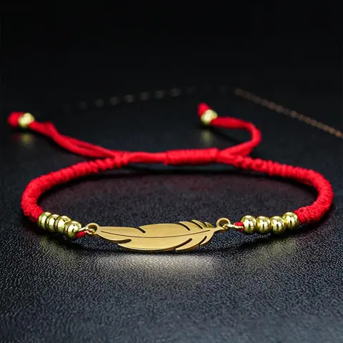 Feather Design Adjustable Bracelet, Fashionable Bracelet Style, Cross Charm Decor Bracelet for Women & Men, Trendy All-match & Exquisite Jewelry for Birthday Gift