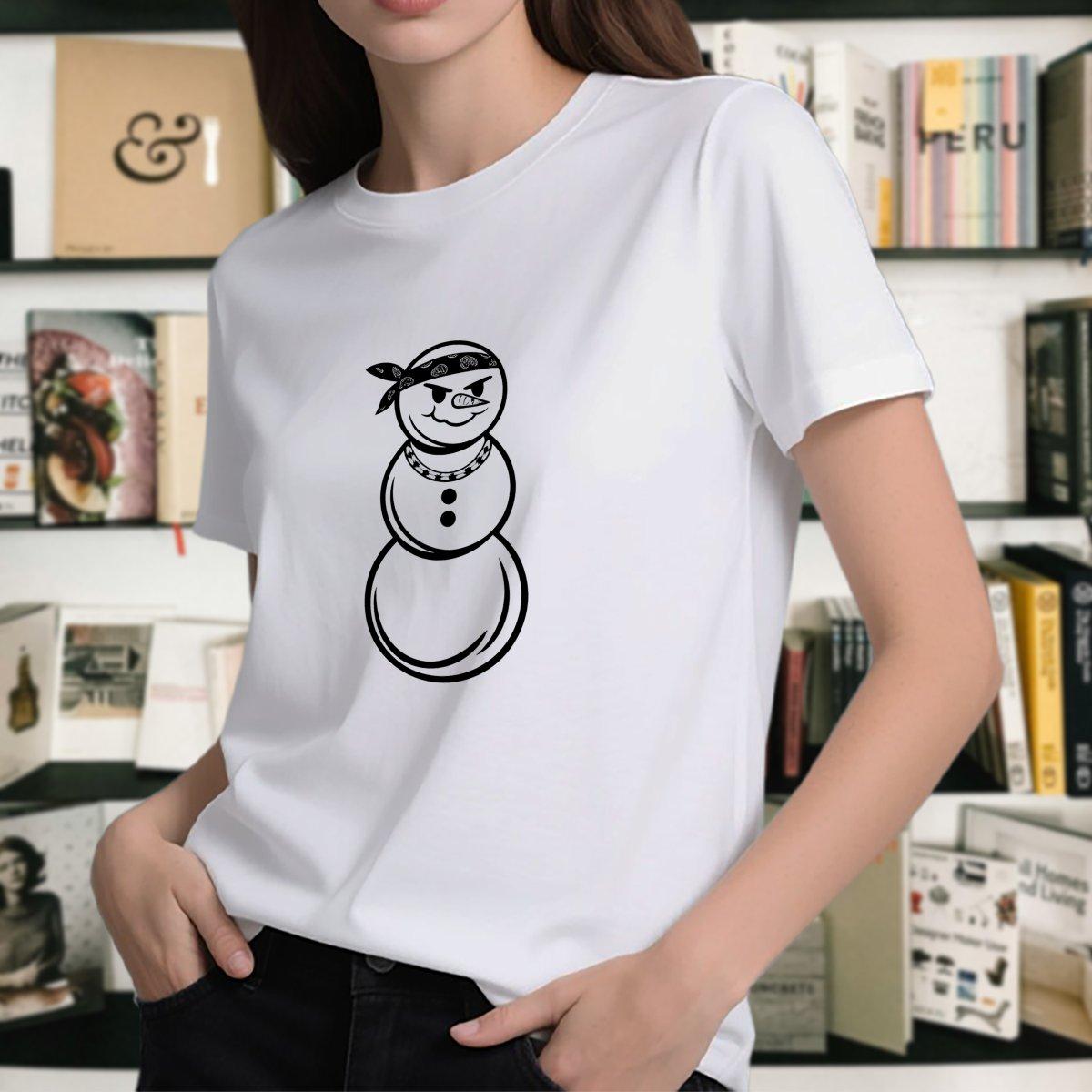 Snowman Tees - Women's Top with Snowman Design, Casual Style, Perfect for Everyday Wear - Womenswear