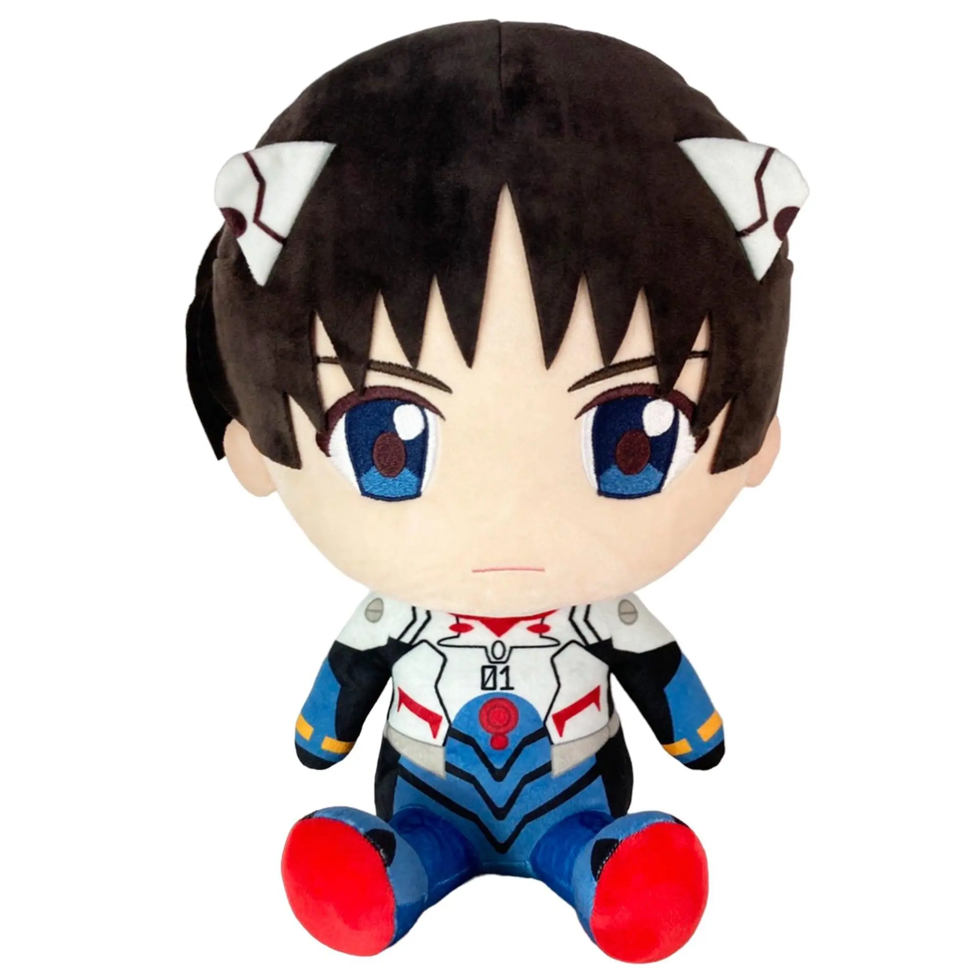 EVANGELION NEW MOVIE - SHINJI PLUG SUIT SITTING PLUSH 12" H