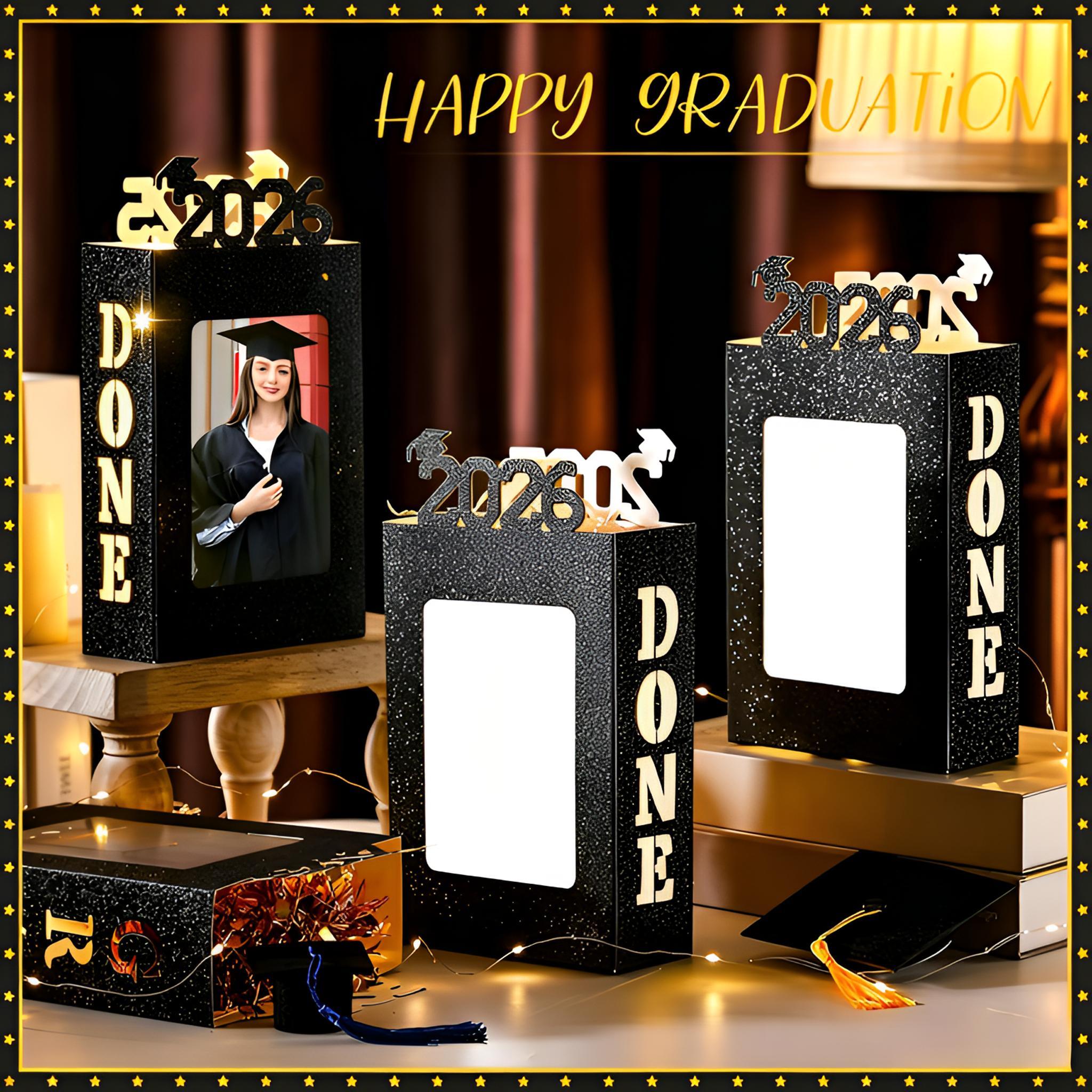 2026 Graduation Table Centerpieces 4/8Pcs Fit 4x6in Photo Grad Gifts Party Favor for Graduates