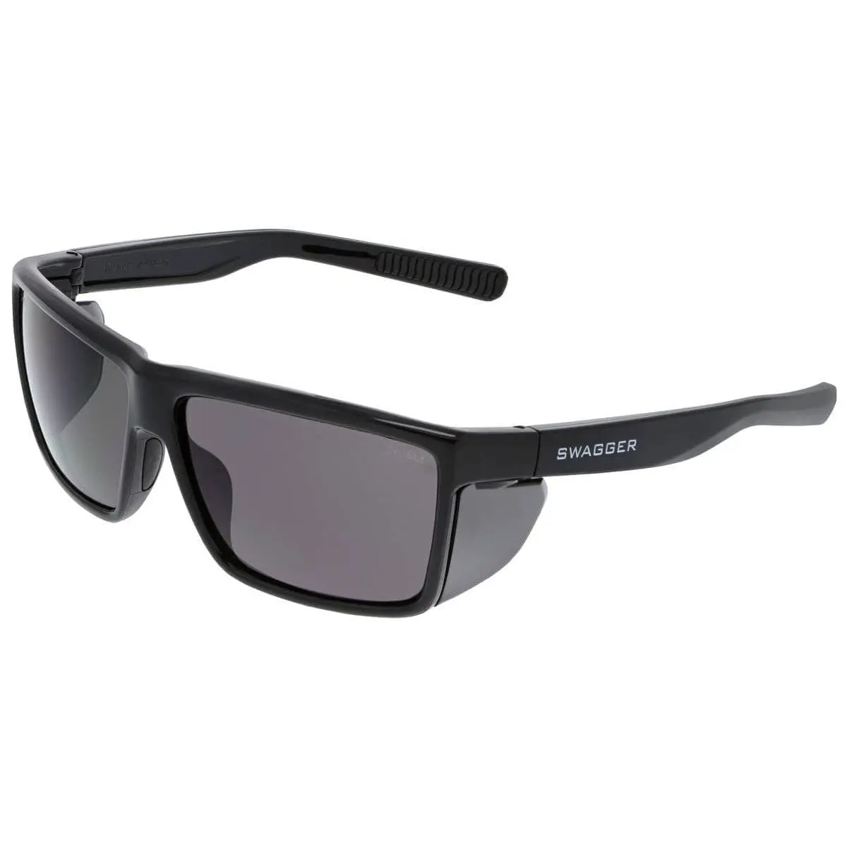 MCR Safety Swagger SR2 Construction Safety Glasses, Black Frame, Gray Lenses, Soft Nose Pads, UV Protection, Max Lens Clarity, Removable Side Shields, Construction Glasses