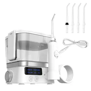 Countertop Dental Water Flosser for Teeth & Oral Hygiene - Cordless, Portable, Rechargeable, Travel, Friendly – Electric Dental Floss & Oral Irrigator with Case – for Adults & Kids – Waterproof Adjustable Daily