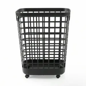 2.6 Bushel Rolling Hamper Black