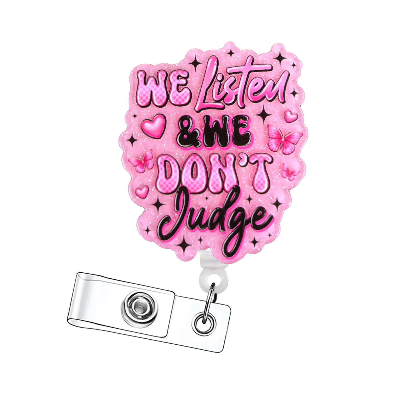 Funny Retractable Badge Reels with Humorous Designs, Acrylic ID Holders with Clips for Nurses, Doctors, Students & Office Staff, Badge Scrolling, Nursing Badge Reel, Medical Badge Reel, 15-Piece Set
