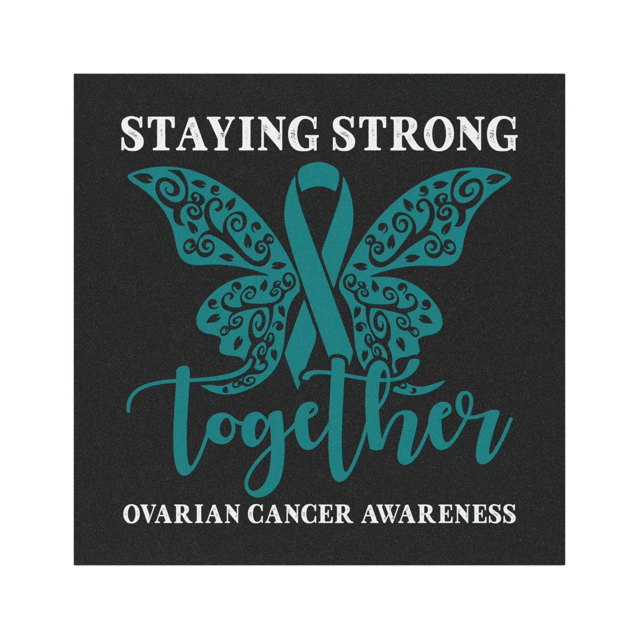 Ovarian Cancer Awareness Ribbon Butterfly car magnet | Staying Strong Together