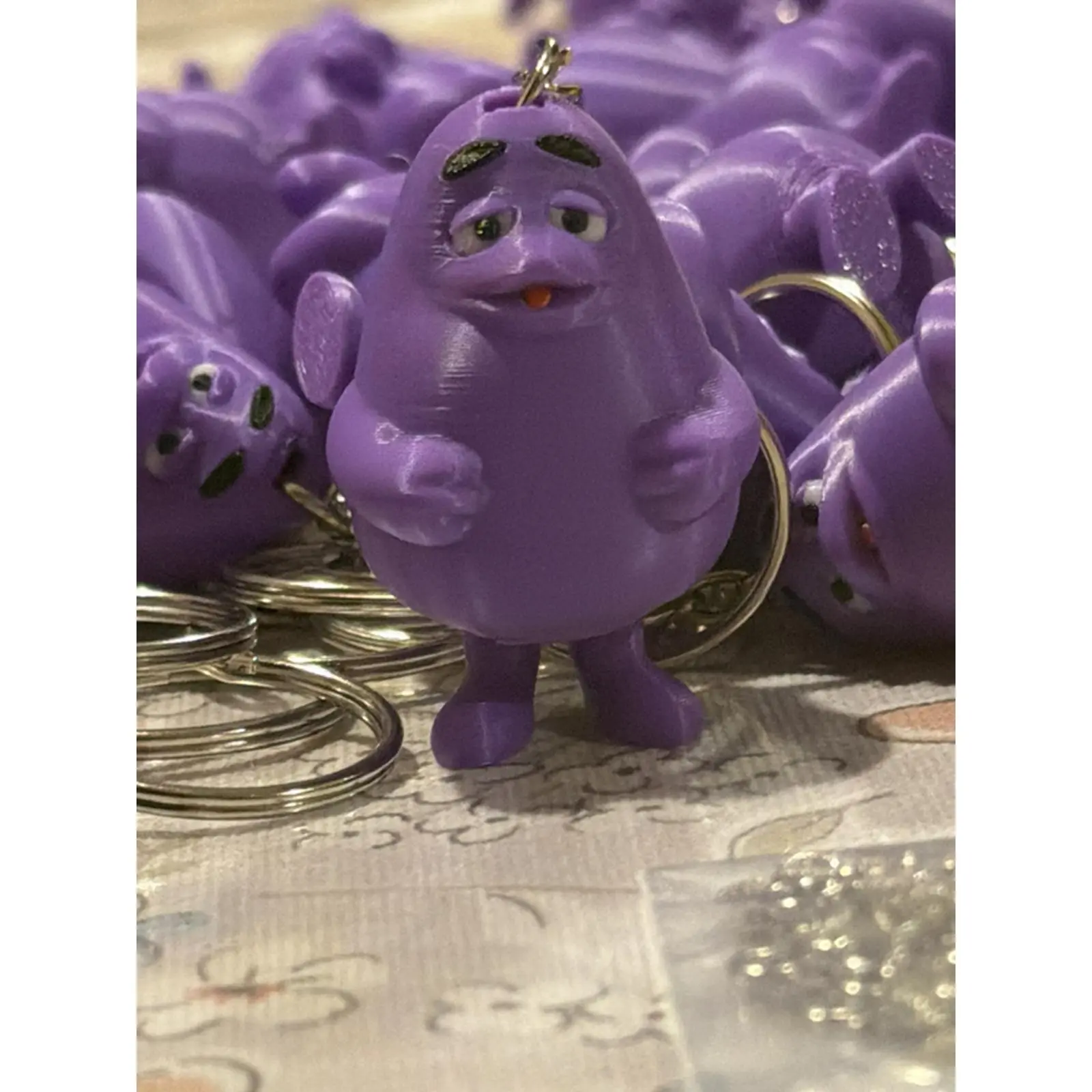 Purple Keychain Charm - Adorable Purple Character Design for Keychains and Accessories