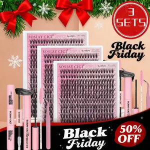 DIY Lash Extension Kit Waterproof 320Pcs Lash Clusters Kit with Lash Bond & Seal, Eyelash Remover, Applicator, Brush for Beginner Practice Makeup Cosmetic DIY at Home