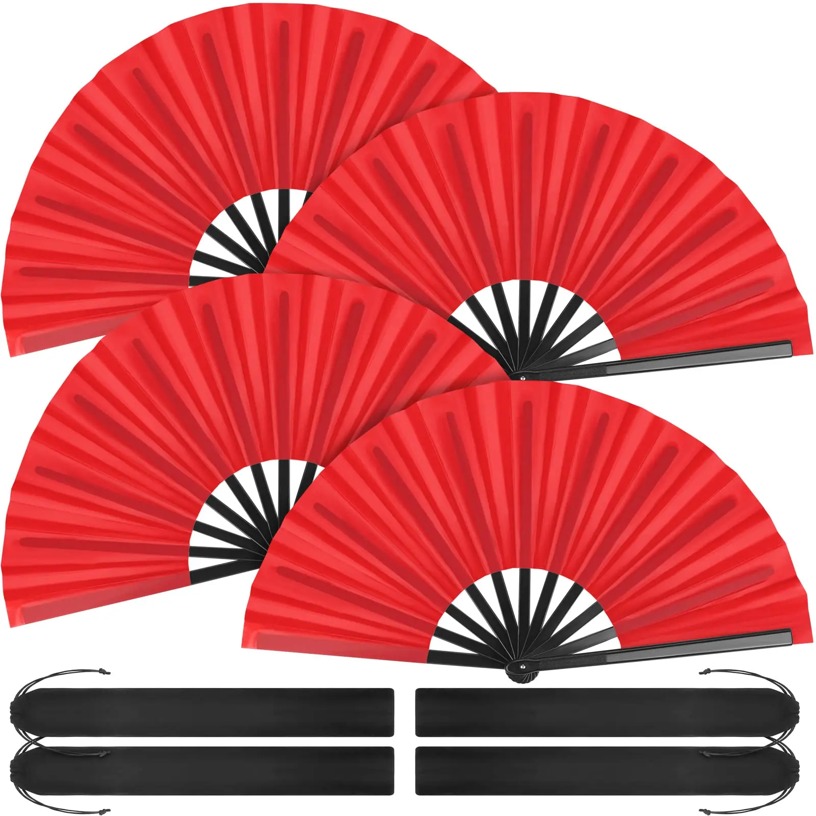 A Set of 4/2 Pcs Large Clap Fans for Line Dancing,Large Chinese Folding Hand Fans for Men and Women,Festival,Tai Chi,Kungfu,Martial Art,Christmas Party Gifts,Hand Tools Kits