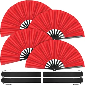 A Set of 4/2 Pcs Large Clap Fans for Line Dancing,Large Chinese Folding Hand Fans for Men and Women,Festival,Tai Chi,Kungfu,Martial Art,Christmas Party Gifts,Hand Tools Kits
