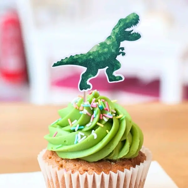 Watercolor T-Rex Cupcake Toppers (12pcs.)