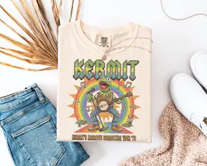 Vintage Style Kermit the Frog Shirt, Rainbow Connection Tour '79 Graphic Tee, Retro Muppets Band T-Shirt, Comfort Colors Nostalgia Top