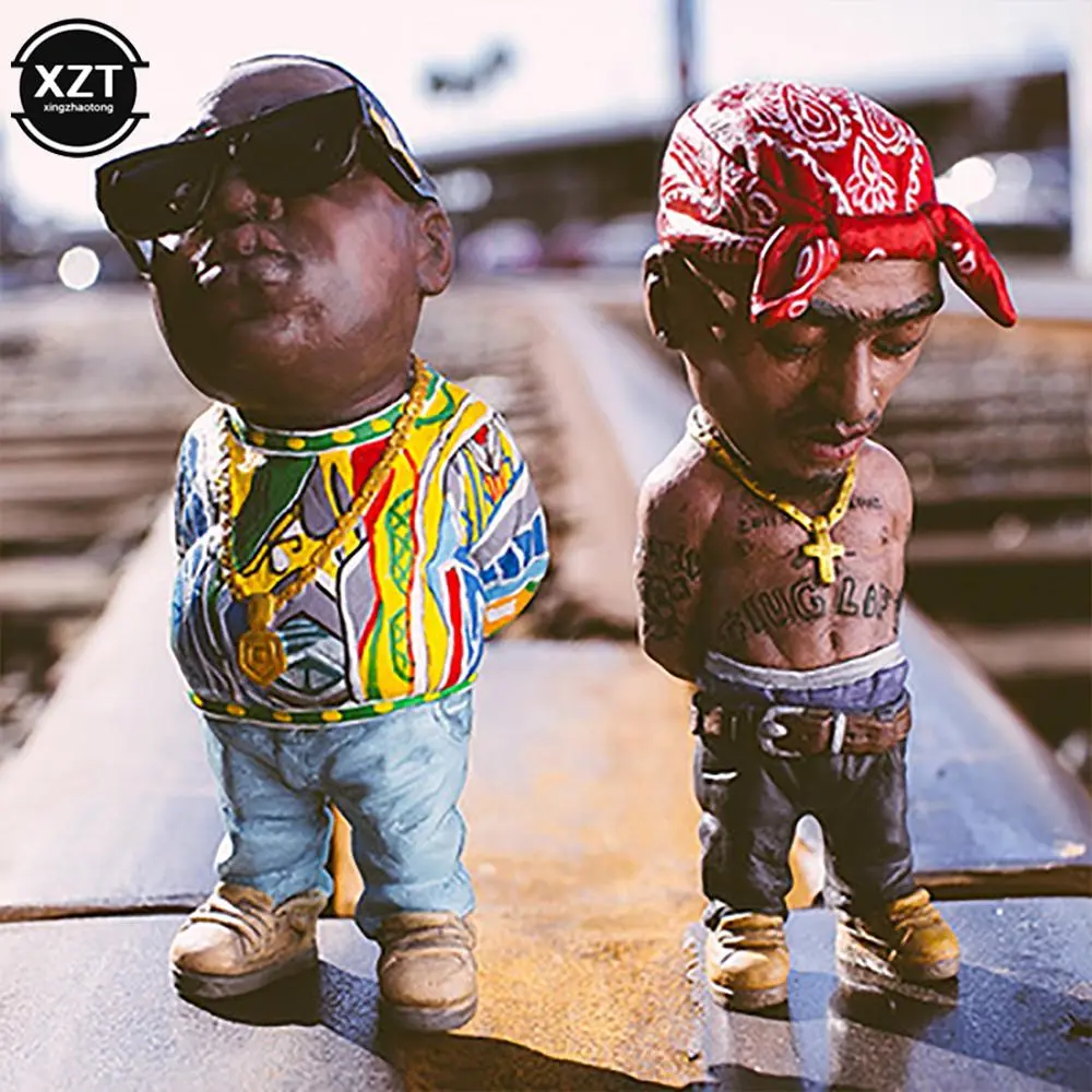 Car Decoration Giant Tupak Memorial Resin Ornament Pop Statue Crafts Cool Painted Stickers Interior  Hip Hop Fashion Auto
