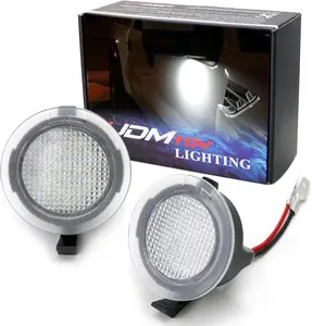 White LED Under Side Mirror Puddle Lights Compatible With Ford F Raptor Edge Explorer Flex, Lincoln Navigator Mark LT MKX etc.(Powered by  pcs White SMD LED Lights)