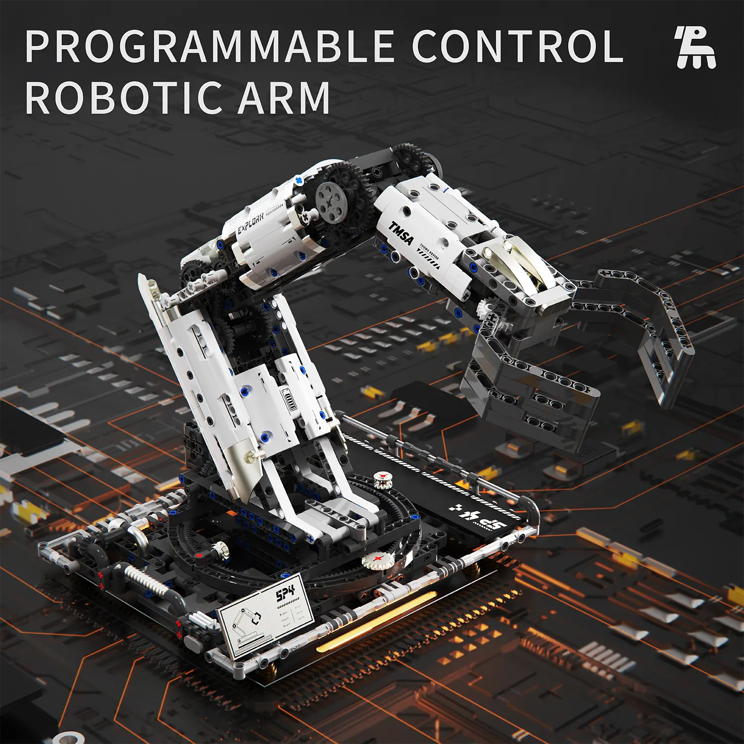 8-Channel Remote Control Technic RC Mechanical Robotic Arm Construction Building Blocks Set, STEM Building Block Sets, Educational DIY Toy for Boys, Gift Ideas for Kids Ages 8-14