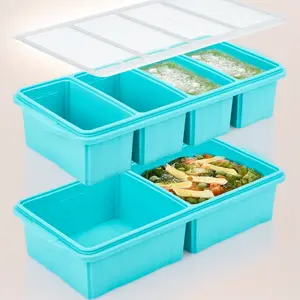 Silicone Freezer Tray with Lid – Soup Freezer Container Mold, Large Ice Cube Tray Set Makes 1-Cup & 2-Cup Portions, Perfect for Meal Prep, Oven & Dishwasher Safe – BPA-Free