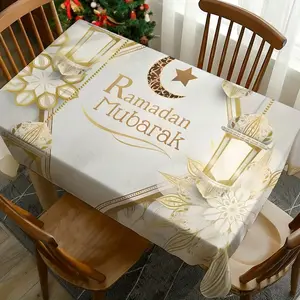 1PC Muslim Ramadan Tablecloth Washable, Table Cover Perfect for Picnics, Picnic Dining Table, Camping, Weddings, Birthday Parties, Christmas Restaurants, and Buffets - Protect Your Tabletop with Vintage Style Table Cloth Home Decoration