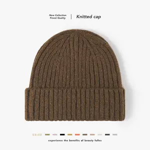Autumn and Winter New Style Plain Wool Warm Thickened Knitted Hat for Men and Women