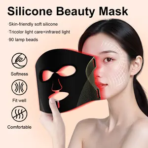 Facial Mask Light Therapy, Rechargeable Remote Control, Comfort Design for Skincare, Ideal for Home Use, Model 3102, 800mah Battery