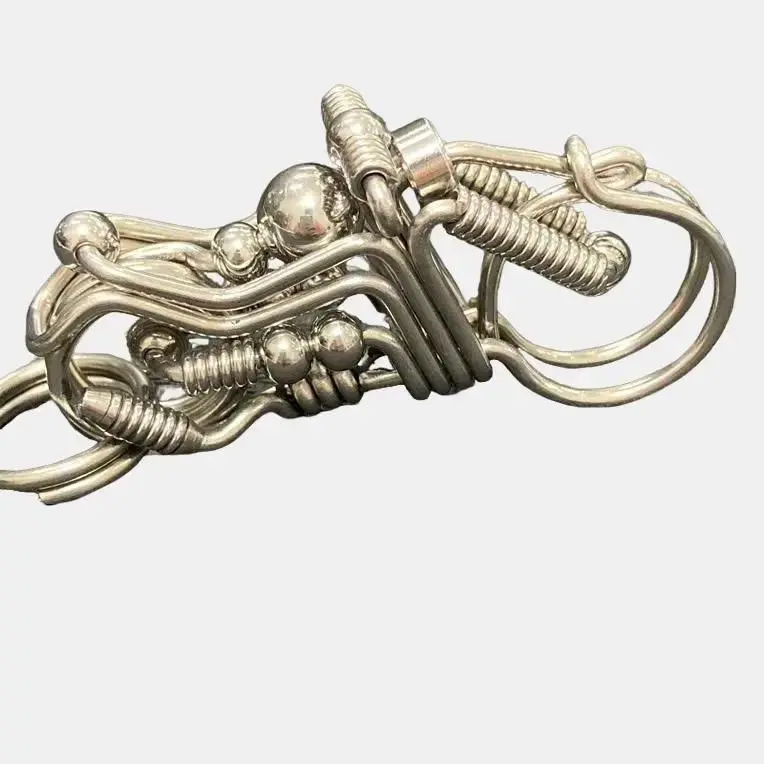 304 Stainless Steel Keychains Bending Motor Shape, Handmade Keychains