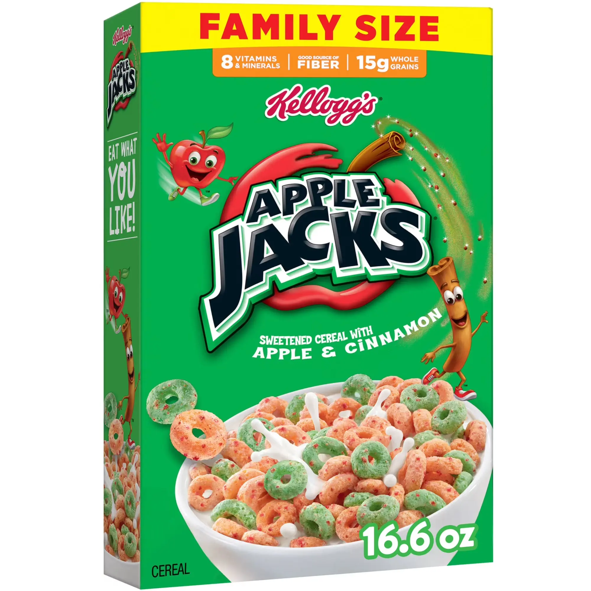 Kellogg's Apple Jacks Original Cold Breakfast Cereal, 8 Vitamins and Minerals