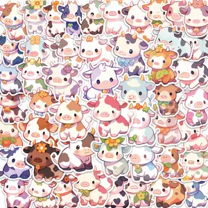 50 Cow Stickers – Cute Car Vinyl Sticker Pack for Water Bottles, Laptops, Journals, Scrapbooking & Gifts
