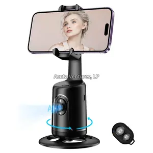 Auto Face Tracking Phone Holder with Remote, 360°Rotation Phone Camera Mount, Face Body Rotating Gesture Control Moving Tripod for Phone Video,Vlog No APP