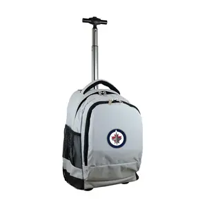 Denco NHL 19 Inch Premium Wheeled Backpack Gray