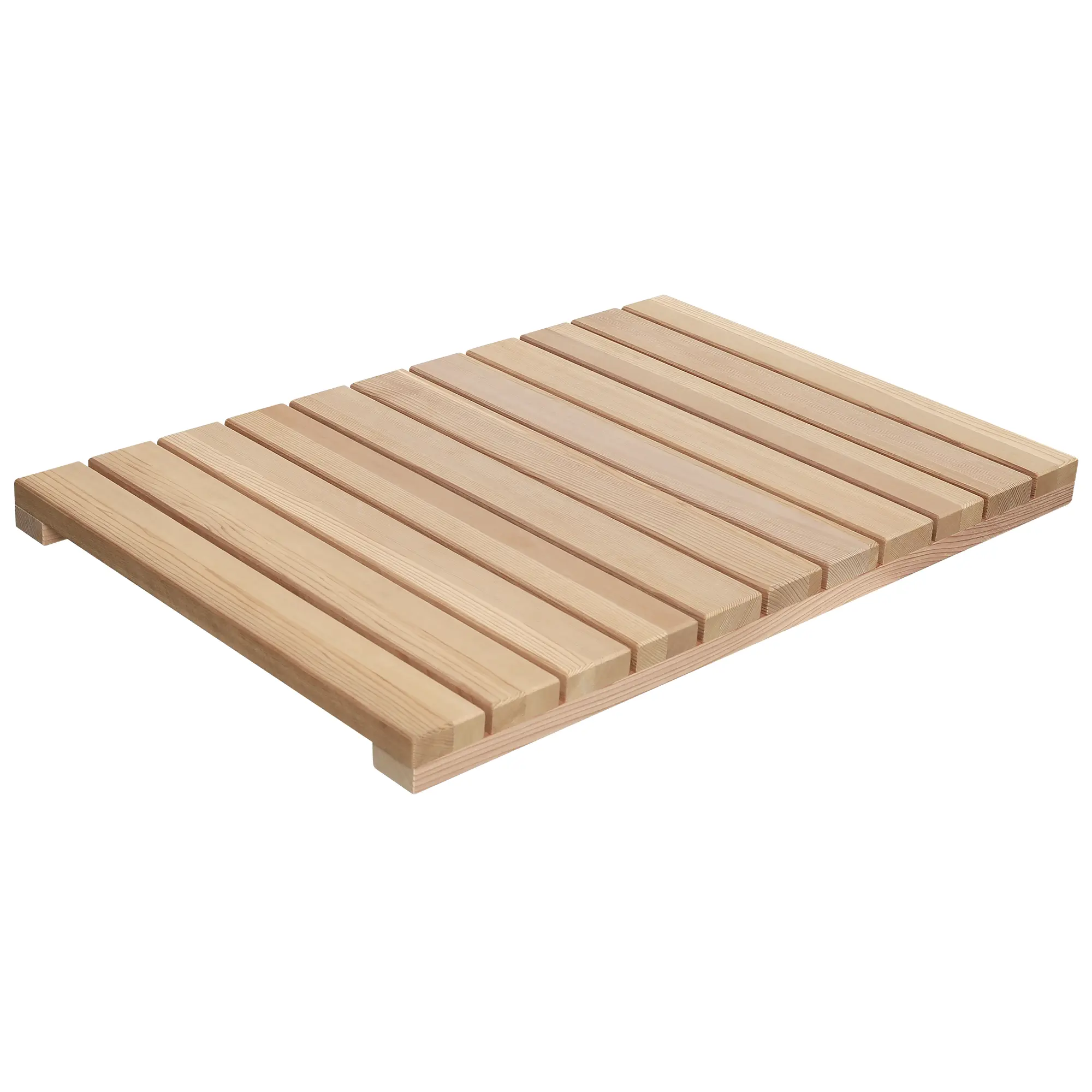 Cedar Wood Shower Mat - Non-Slip Slatted Wooden Bath Mat with Rubber Feet, 24" x 16" Floor Pad for Bathroom, Bathtub, Spa, Sauna & Garden, Indoor/Outdoor Use