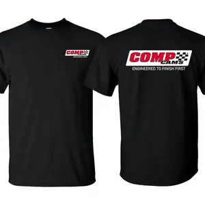 COMP Cams Racing T-Shirt, Engineered to Finish First Mechanic Tee, Automotive Performance Shop Shirt, Premium Cotton Blend, Unisex Fit for Men and Women, Gift for Car Enthusiasts, Racers, and Mechanics