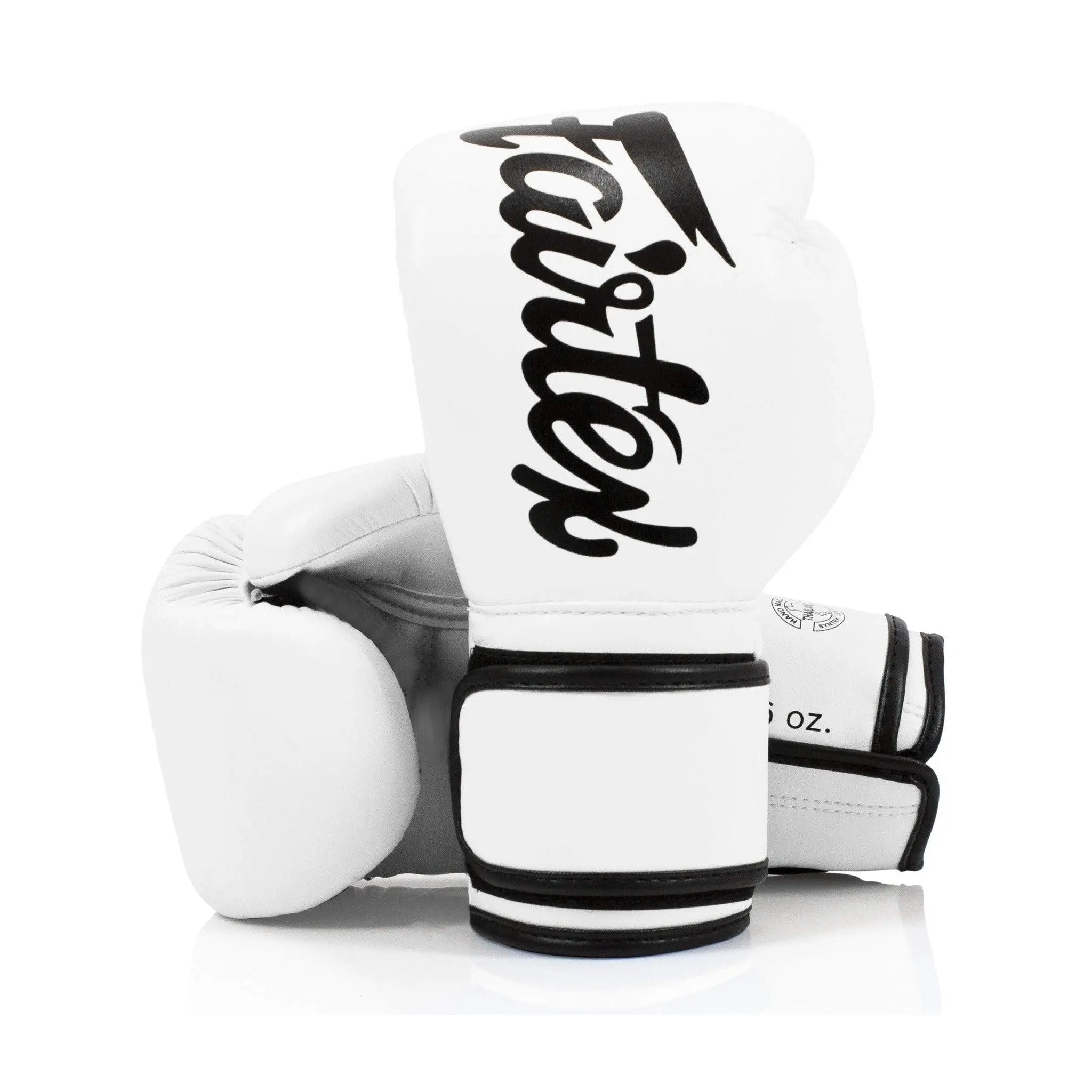 Fairtex Boxing Gloves, BGV14 White Microfiber Handmade Protective Gear for Muay Thai Training & Competition with Multi-Layered Padding