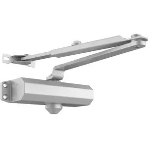 VEVOR Door Closer, Automatic Door Closer Commercial or Home, Adjustable Size Hydraulic Buffer Door Closers Heavy Duty Cast Aluminum Body, Easy Install, Silver