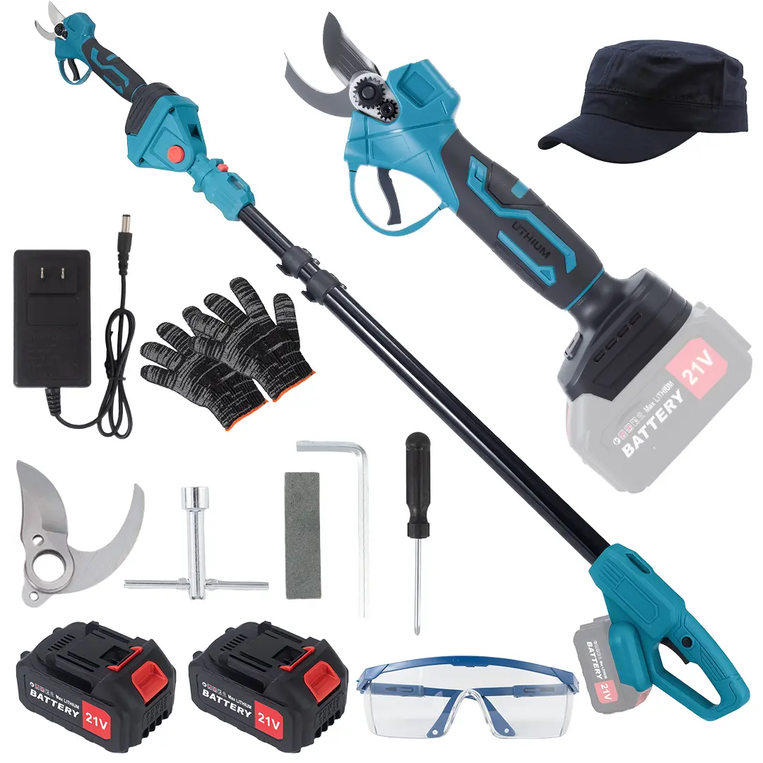 2-in-1 Cordless High Branch Pruning Tool - 21V Battery-Powered Electric Pruner with Telescopic Pole, Garden & Shrub Trimming Kit, Shrub Trimming Tool