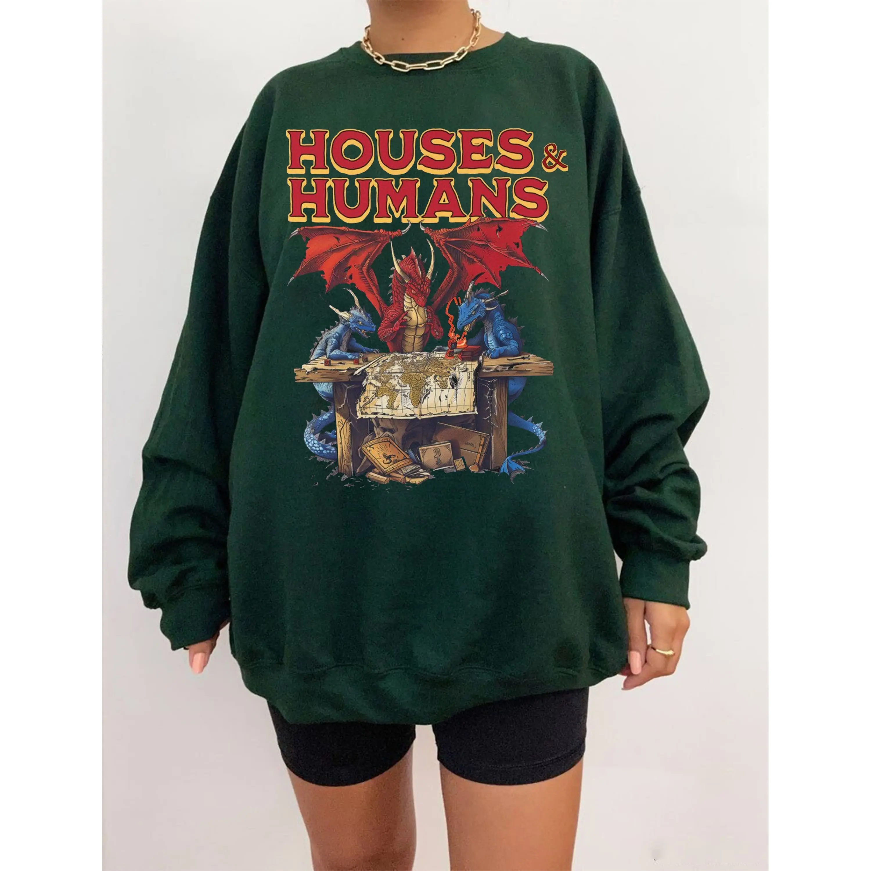 H0uses and Humans D&D Shirt, Dunge0ns and Drag0ns Sweatshirt, Vintage Retro 90s Joke D and D Sweatshirt, Hoodie