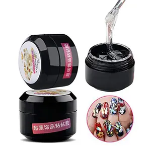 Super Sticky Rhinestone UV Gel Adhesive Diamond Gem Builder 8ml Glue for Jewelry with Brush Tools