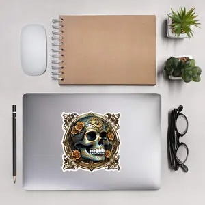 Steam Punk Sugar Skull Bubble-free stickers