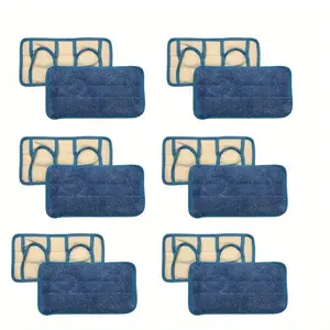 2 Pack Mop Pads, Microfiber Mop Pad Replacement Washable for Hard Floor Baseboard Cleaning, Wet and Dry Cleaning Pads, Cleaning Supplies