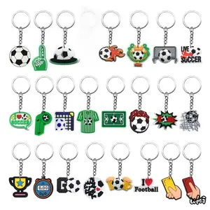 Soccer-Themed Decorative Keychain with Diverse Classic Patterns, Portable Sports Pendant Accessory for Men’s Luggage & Bags, Backpack Decoration for Sports Enthusiasts