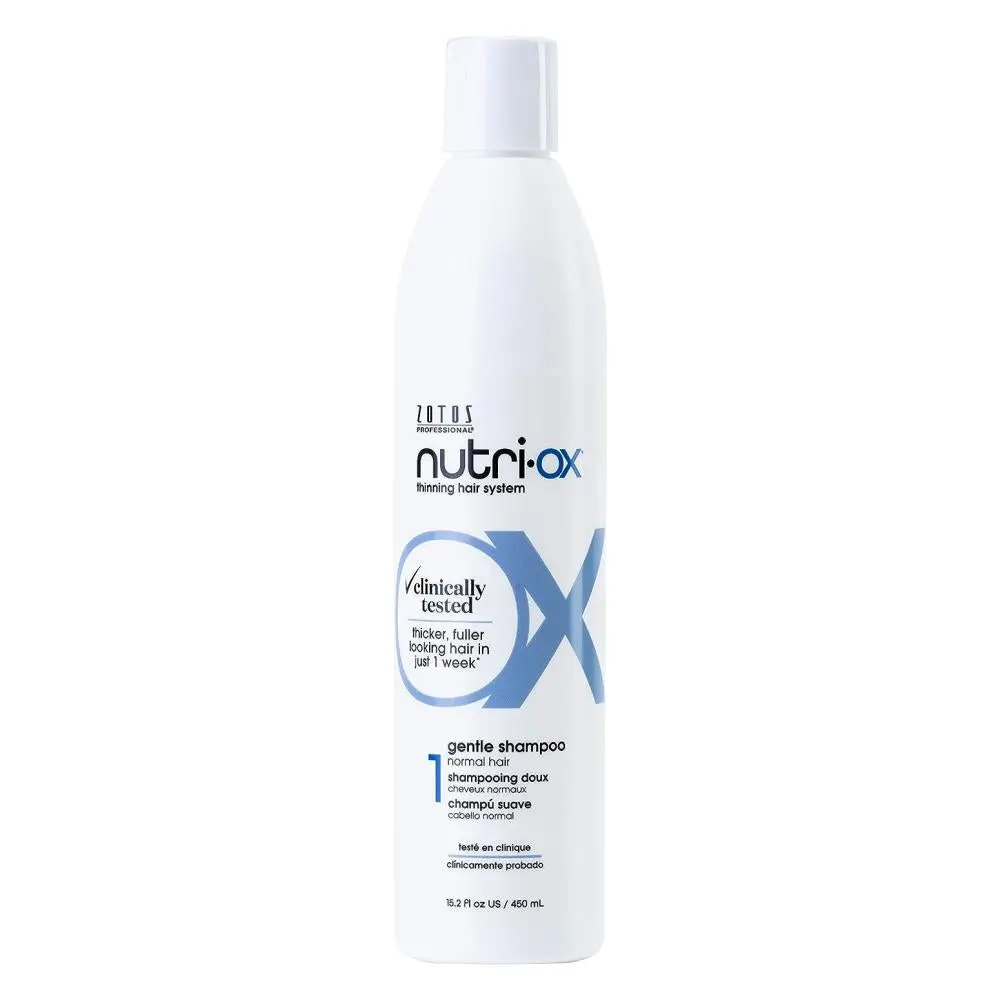 Nutri-Ox Anti-Hair Loss Haircare Shampoo for Normal to Thinning Hair - Gentle Liquid Cleanser with Biotin, Sunflower Oil, Peppermint, Vitamin B6, Vitamin B7, Color Protection, Cruelty-Free, 15.2 oz